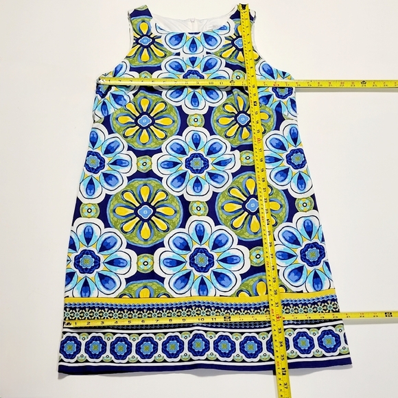 London Times Cotton Sateen Floral Sleeveless Stretch Shift Dress (12) - Picture 9 of 10